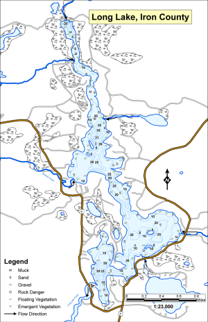 Long Lake Topographical Lake Map