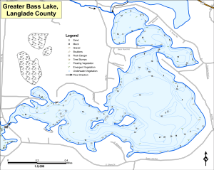 Greater Bass Lake Topographical Lake Map