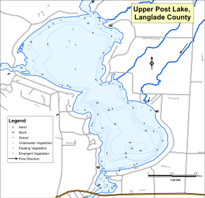 Post Lake, Upper Topographical Lake Map