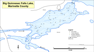 Big Quinnesec Falls Flowage Topographical Lake Map