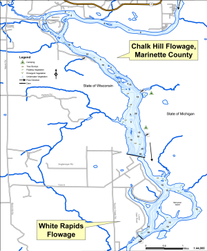 Chalk Hill Flowage Topographical Lake Map