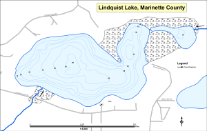 Lindquist Lake Topographical Lake Map