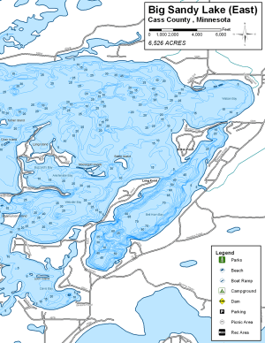 Big Sandy Lake East Topographical Lake Map