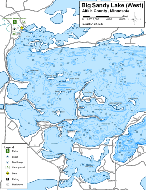 Big Sandy Lake West Topographical Lake Map