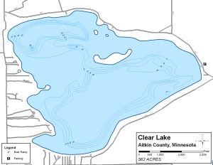 Clear Lake Topographical Lake Map