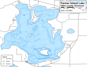 Farm Island Lake Topographical Lake Map