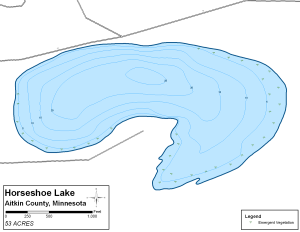 Horseshoe Lake Topographical Lake Map