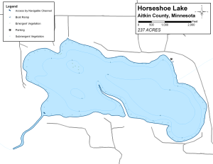 Horseshoe Lake Topographical Lake Map
