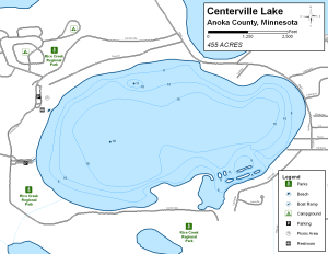 Centerville Lake Topographical Lake Map