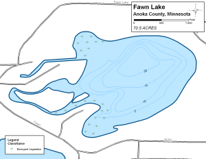 Fawn Lake Topographical Lake Map