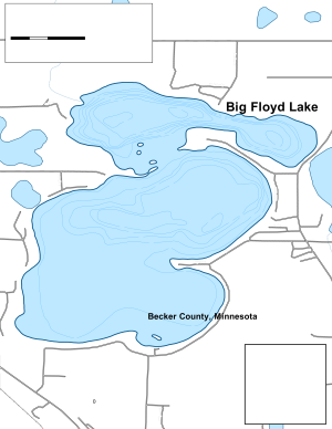 Big FLoyd Lake Topographical Lake Map
