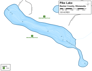 Pike Lake Topographical Lake Map