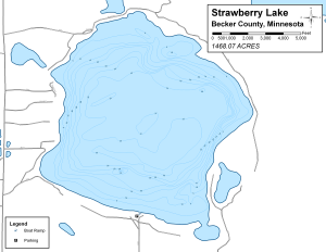 Strawberry Lake Topographical Lake Map