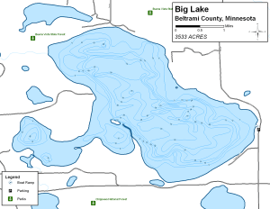Big Lake Topographical Lake Map
