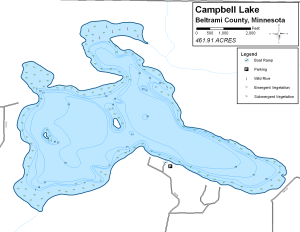 Campbell Lake Topographical Lake Map