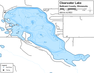 Clearwater Lake Topographical Lake Map