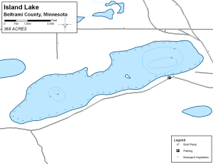 Island Lake Topographical Lake Map