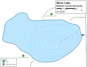 Silver Lake Topographical Lake Map