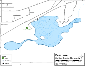 Bear Lake Topographical Lake Map