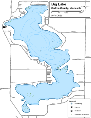 Big Lake Topographical Lake Map
