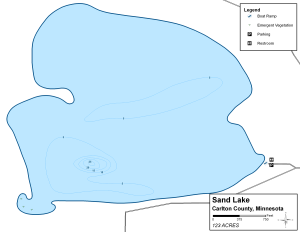 Sand Lake Topographical Lake Map