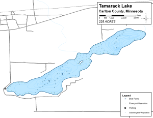 Tamarack Lake Topographical Lake Map