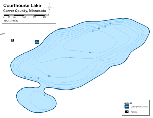 Courthouse Lake Topographical Lake Map