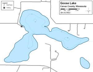 Goose Lake Topographical Lake Map