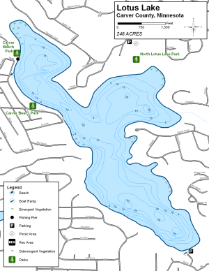 Lotus Lake Topographical Lake Map