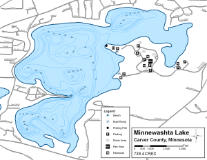 Minnewashta Lake Topographical Lake Map