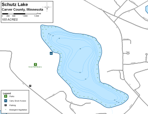Schutz Lake Topographical Lake Map