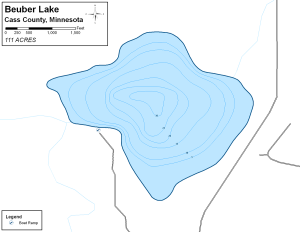 Beuber Lake Topographical Lake Map