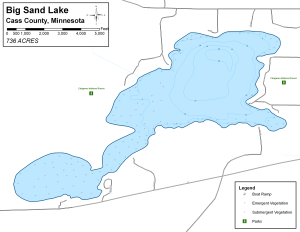 Big Sand Lake Topographical Lake Map