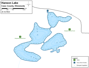 Hanson Lake Topographical Lake Map
