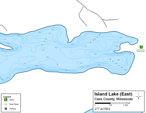 Island Lake East Topographical Lake Map