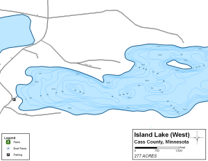Island Lake West Topographical Lake Map