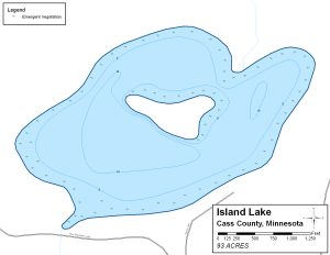 Island Lake Topographical Lake Map