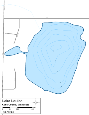 Lake Louise Topographical Lake Map