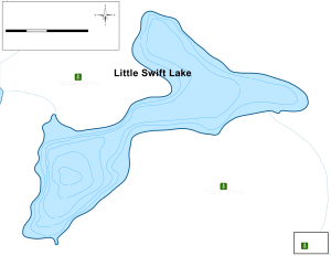 Little Swift Lake Topographical Lake Map