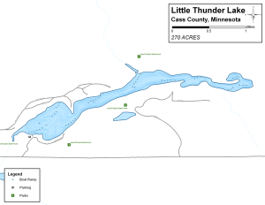 Little Thunder Lake Topographical Lake Map
