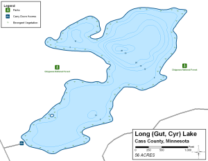 Long Lake Topographical Lake Map