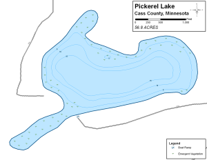 Pickerel Lake Topographical Lake Map