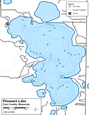 Pleasant Lake Topographical Lake Map