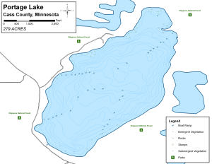Portage Lake Topographical Lake Map