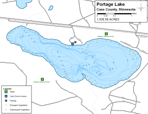 Portage Lake Topographical Lake Map
