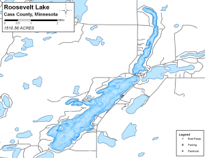 Roosevelt Lake Topographical Lake Map