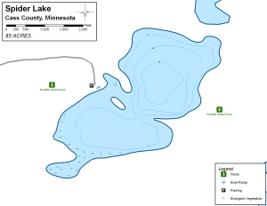 Spider Lake Topographical Lake Map