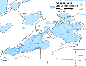 Wabedo Lake Topographical Lake Map
