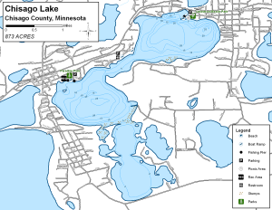 Chisago Lake Topographical Lake Map