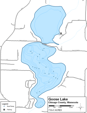 Goose Lake Topographical Lake Map